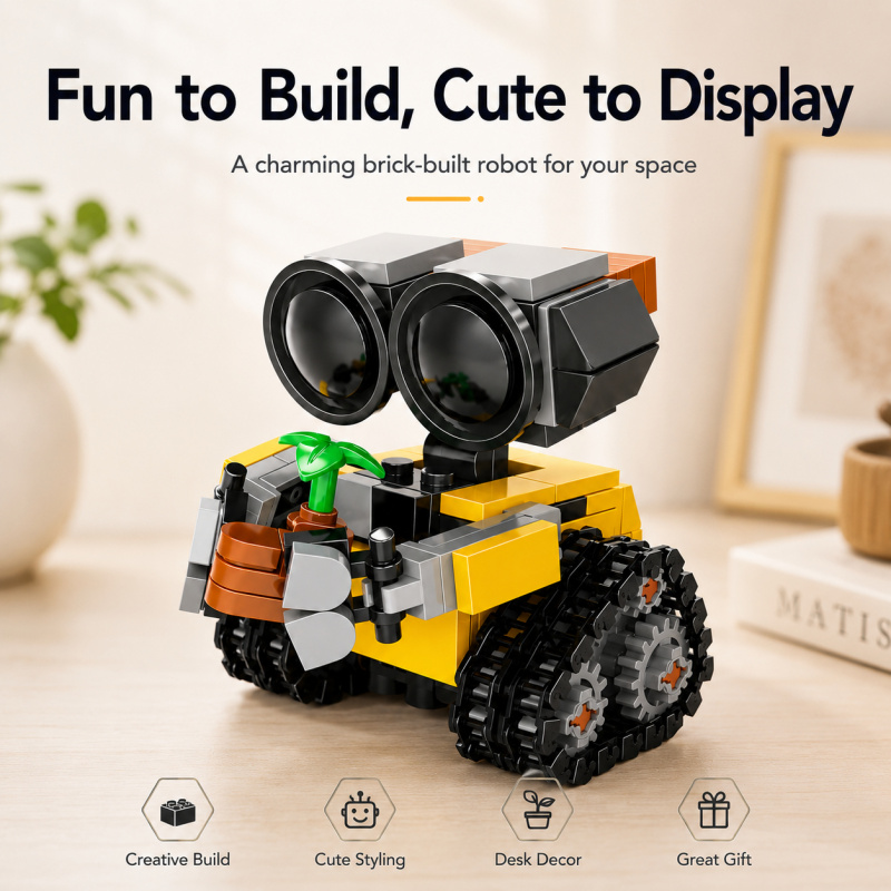 Model Kit Robot - Mini Robot Building Blocks Set, Cute