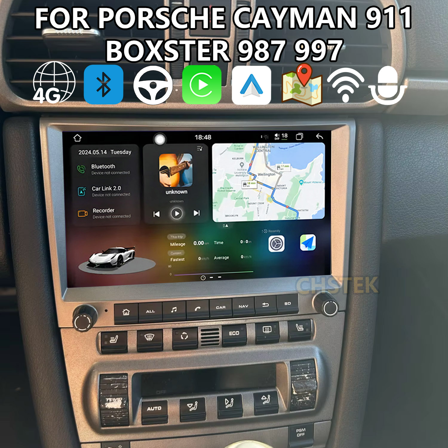Model Kit Porsche 911 - CHSTEK Car Carplay Navigation For Porsche