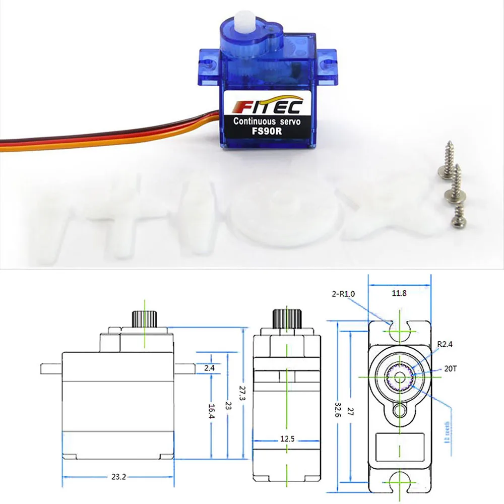 Feetech Mini FS90R Micro Servo - Model Kit Ship recension och pris